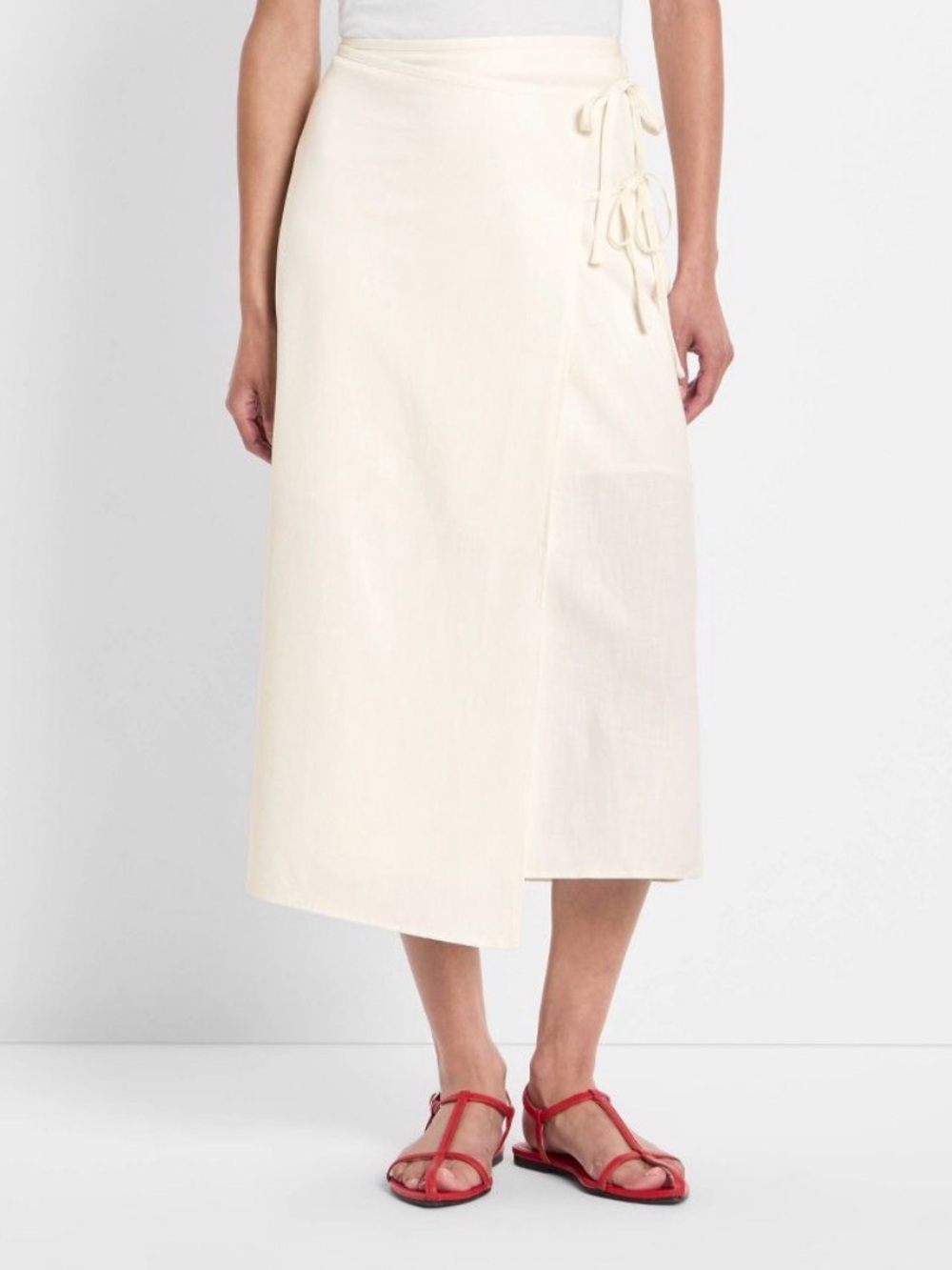 Future Collective Wrap Skirt Women’s Large Ivory Mid-rise Midi